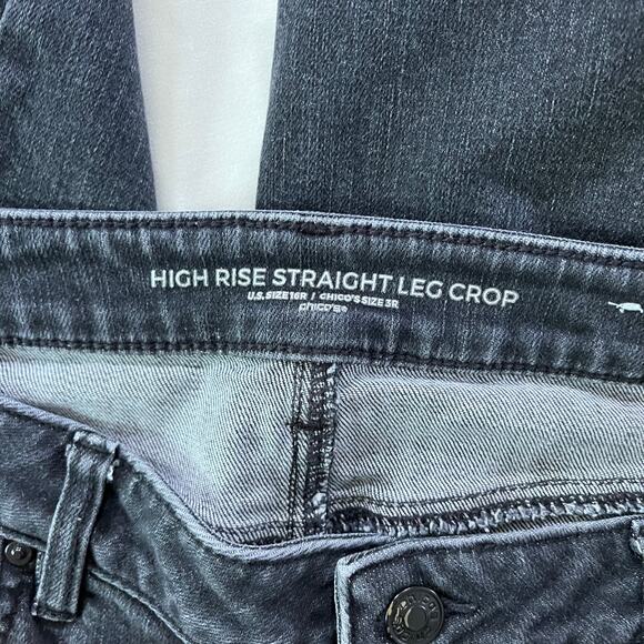 Talbots Black High Rise Straight Crop Jeans Plus Sz 16 - Picture 7 of 10